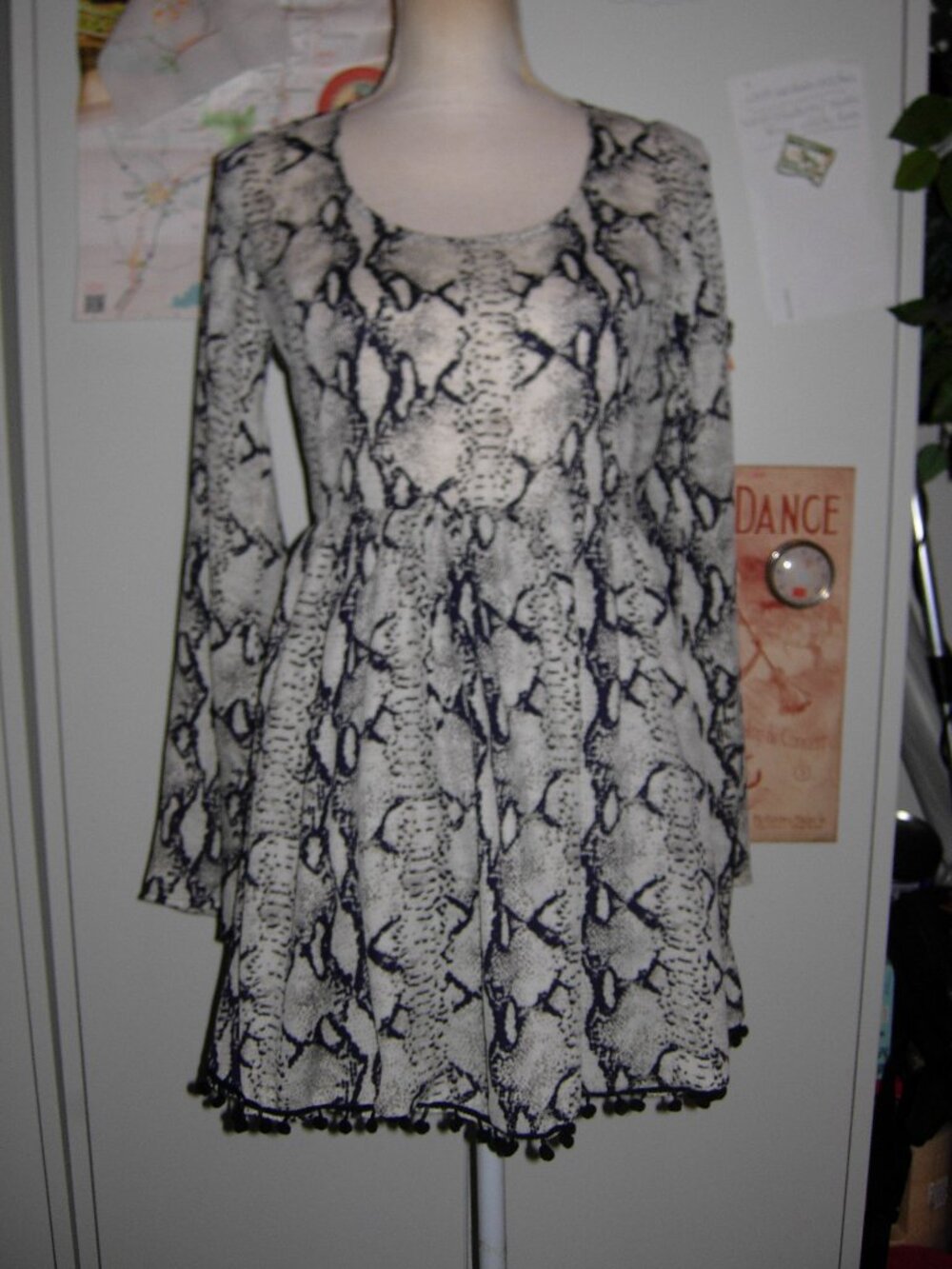 TOBI Snake Print Dress Cut Out Back S